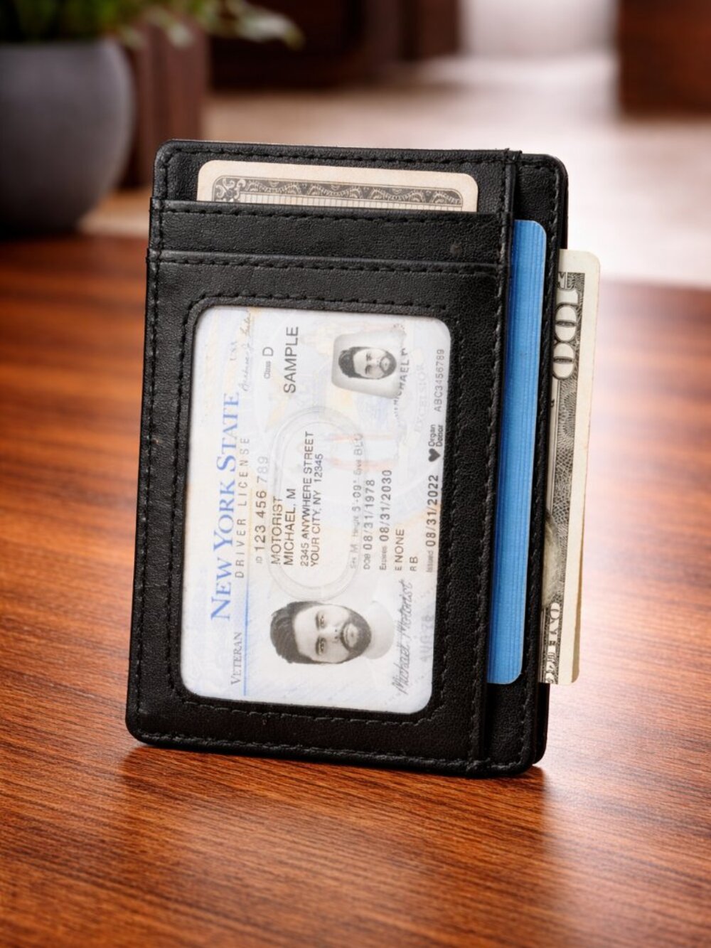 Leather Credit Card Holder for Men